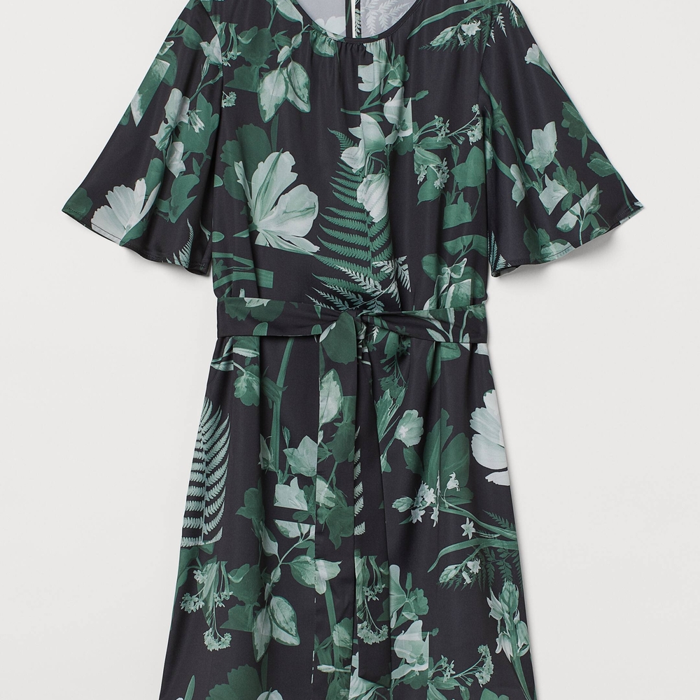 H&M Green Floral Midi Dress